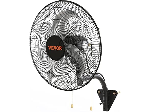VEVOR Wall Mount Fan, 18 Inch, 3-speed