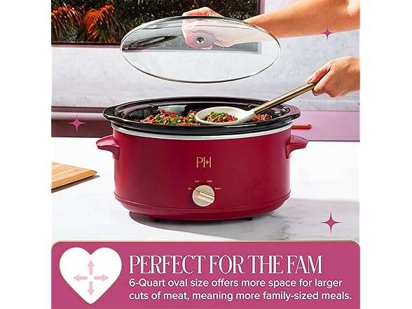 Paris Hilton 6-Quart Manual Slow Cooker
