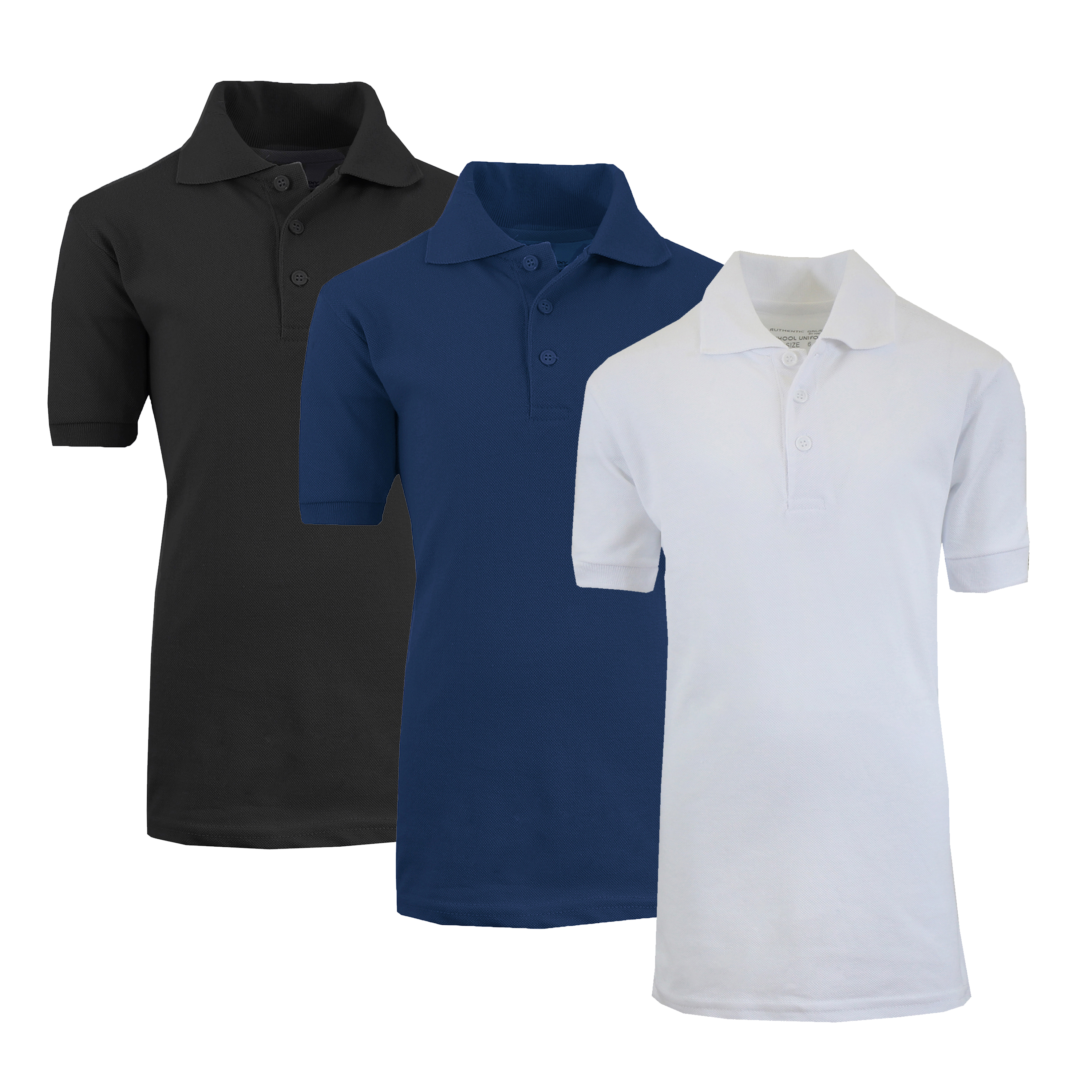 3PK Boys Short Sleeve School Polo - Gallery 17