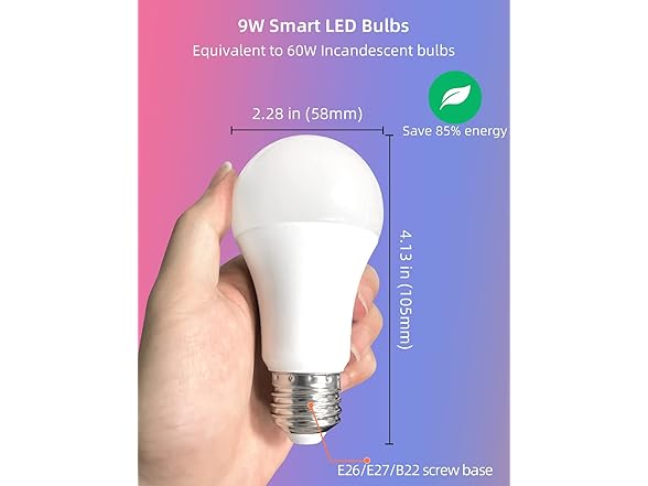 WiFi Smart LED Light Bulb - Color Changing, 4 Pack