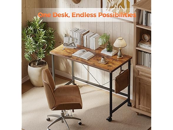 Rolling Computer Desk with Wheels