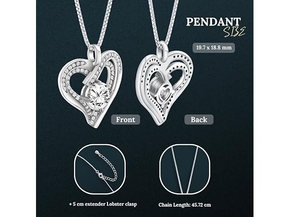 SUHAA 925 Sterling Heart Necklace Women