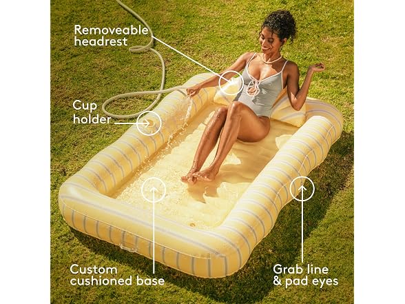 FUNBOY Yellow & Blue Tanning Pool Lounger