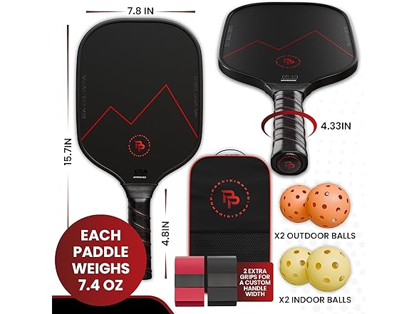 Precision Pickleball Paddle 14mm Set of 2