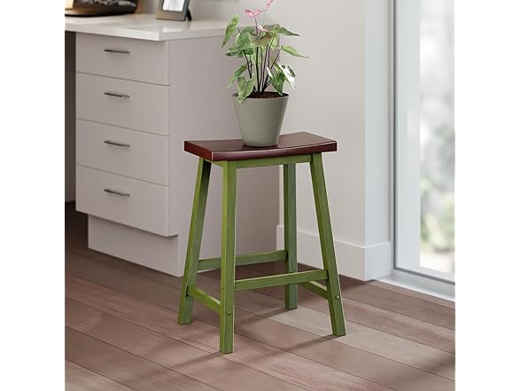 Winsome Satori Saddle Seat 24In Counter Stool Rustic