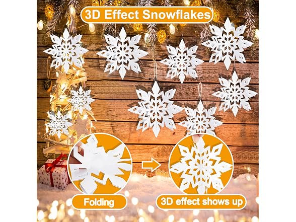 Ryangic 3D Christmas Snowflakes 18PCS Wonderland