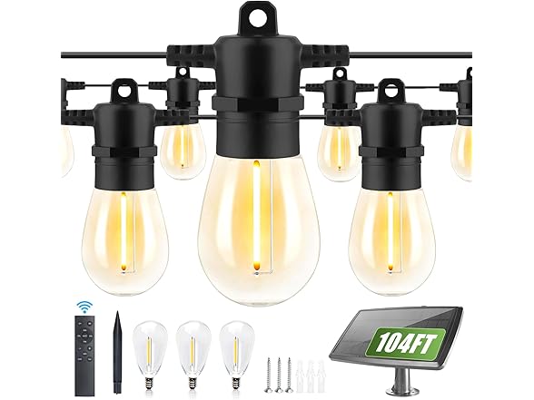 Yusist 104FT(98+6) Solar String Lights