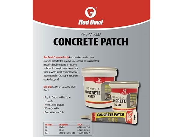 Concrete Repair Patch 1 Quart Gray