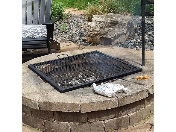 Sunnydaze Square Fire Pit Grill Grate - Campfire Grill Grate Over Fire Pit