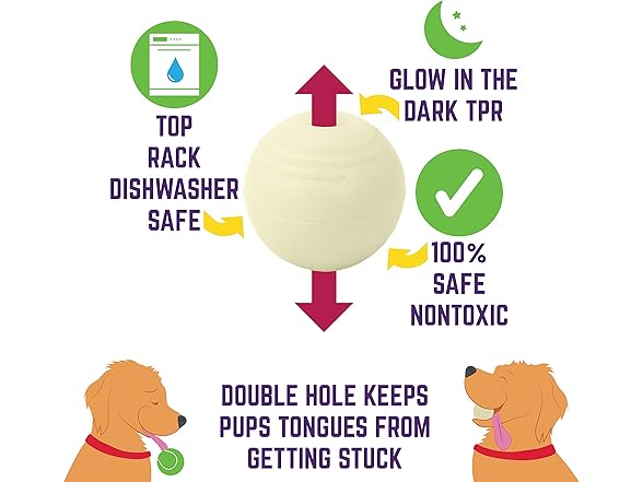 Chew King Glow Fetch Ball 2pk
