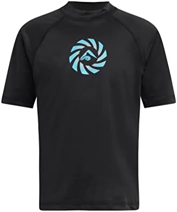 Kanu Surf Boys' Haywire UPF 50+ Sun Protective Rashguard Swim Shirt, Zipline Black, 10