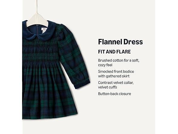 Baby LS Flannel Dress (6-9 Months)