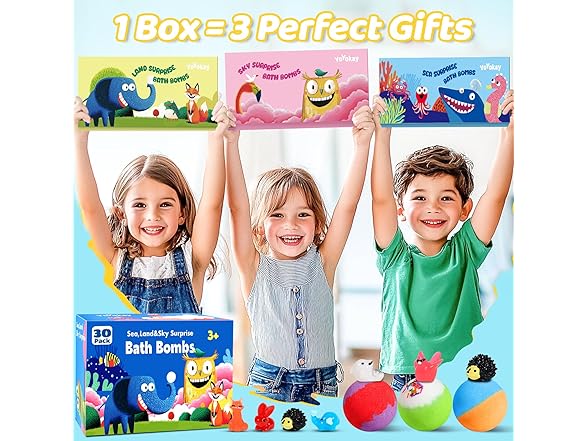 YoYokay Kids Bath Bombs with Toys Inside