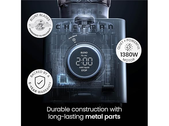 Chefman Obliterator 48 oz Countertop Blender 1380W 