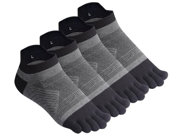 4 Pairs Unisex Toe Running Socks