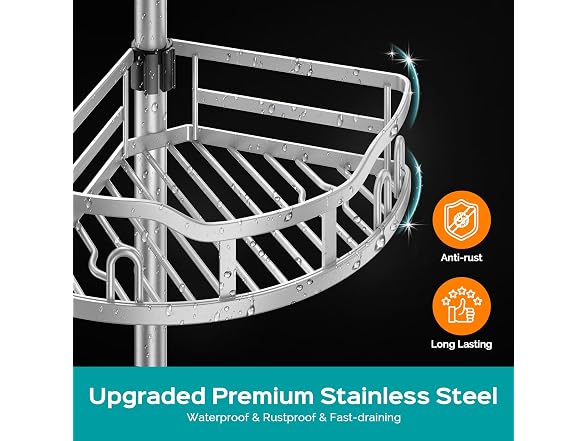 HAMITOR Corner Shower Caddy 4-Tier