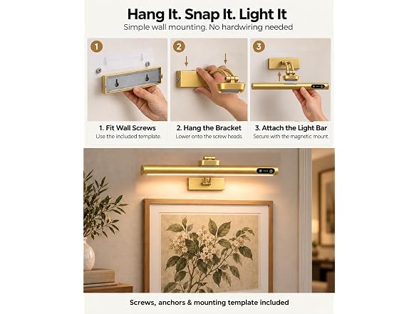 VARICART Wireless Picture Light, 16", 4