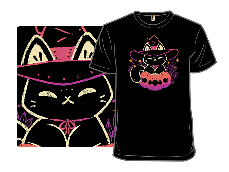 Cute Halloween Cat on Pumpkin