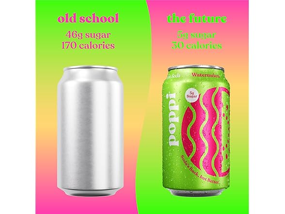 1CT Poppi Sparkling Prebiotic Soda Beverage, Watermelon
