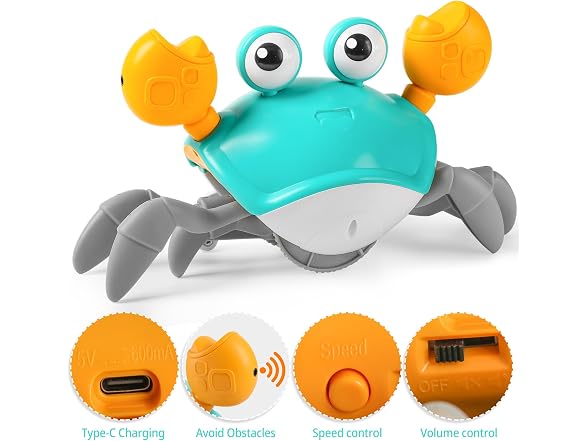 Hirger Crawling Crab Baby Toys 6-12 Mo