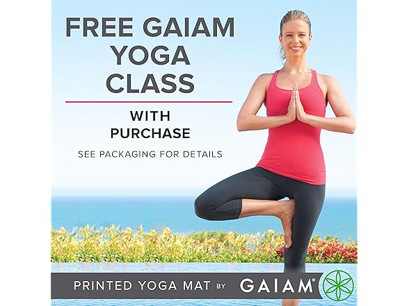 Gaiam Yoga Mat, Paisley Tropical, 5mm