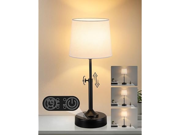 Yochoice Cordless Table Lamp, Adjustable Black