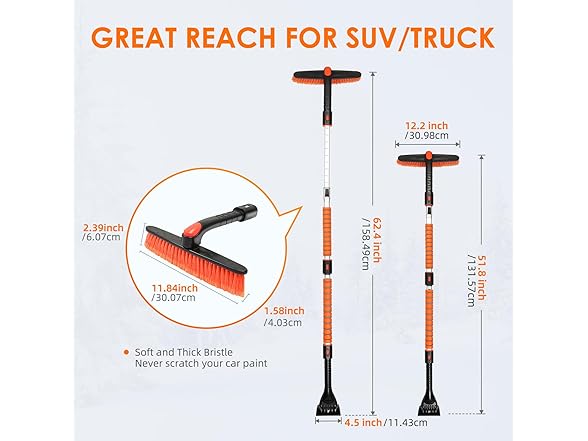 AstroAI 62.4" Ice Scrapers for Windshield