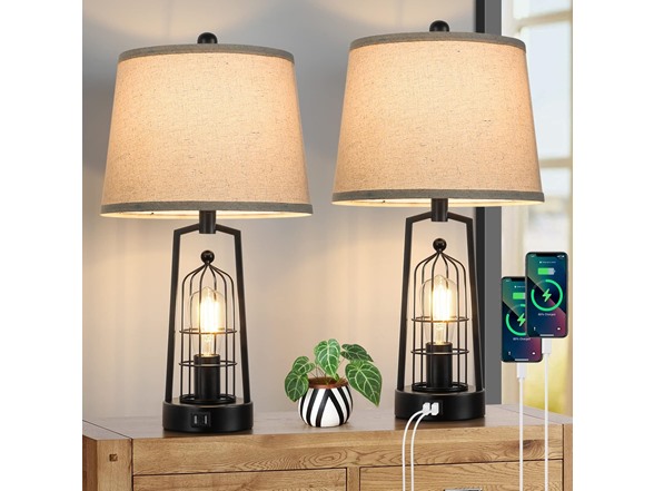 Black Lamp&Cream Shade