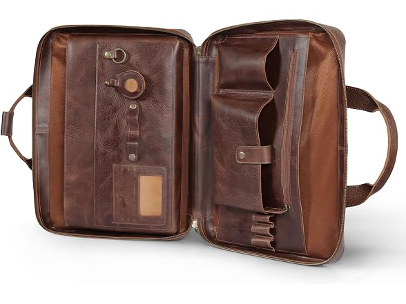 Londo Genuine Leather Organizer Satchel