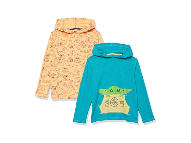 Amazon Essentials Disney Marvel Star Wars Toddler Boys Lightweight Hooded Long Sleeve Shirts