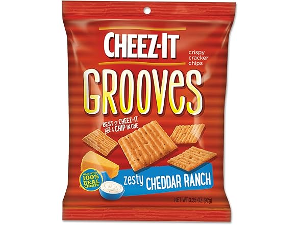 Cheez-it Grooves Crackers, Zesty Ranch, 3.25 oz. Bag