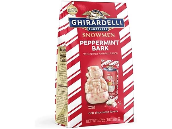 $4.99, Was $7.98, 37% Off! Ghirardelli Peppermint Bark Snowmen 5.7o dealfomo