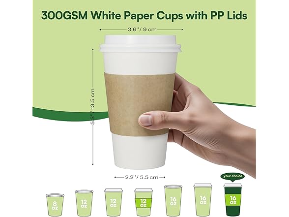 Coffee Cups with Lids & Sleeves