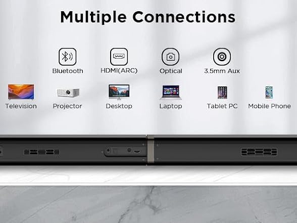 Ainclte 120W Sound Bar w/Subwoofer