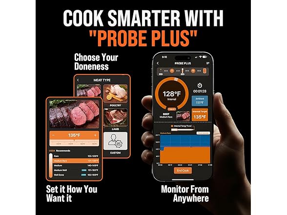 Upgraded Smart Bluetooth Wireless Meat Thermometer