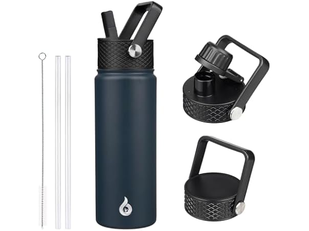 $9.99, Was $16.99, 41% Off! BJPKPK Insulated Water Bottles with Straw Lid, 22oz Blue dealfomo