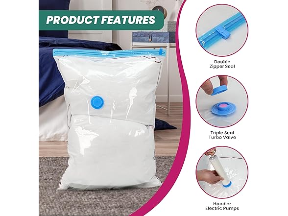 InfiniPower Space Bags Vacuum Storage Bags (Variety 30 Pack)