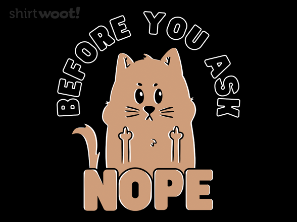 Before You Ask, Nope!