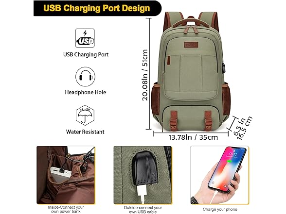 Green 17.3" Laptop Backpack