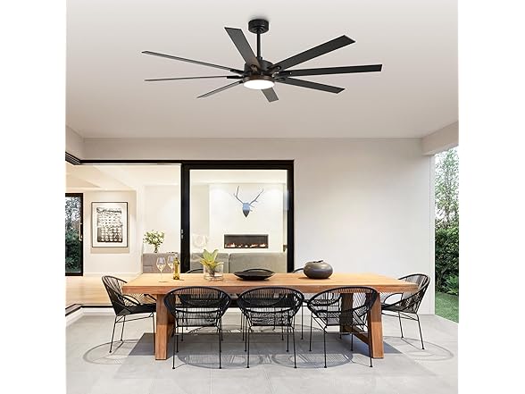 Parrot Uncle F8261BK110V 65" Ceiling Fan w/ Light