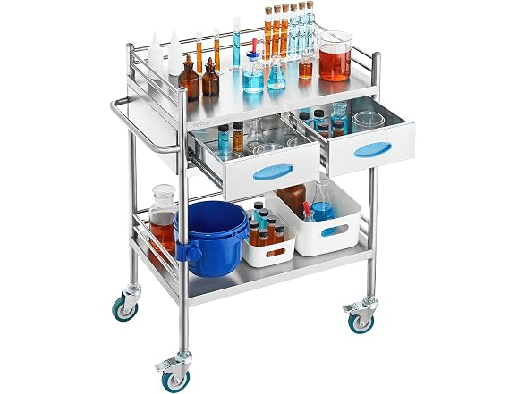 VEVOR Lab Serving Cart, 2 Layers