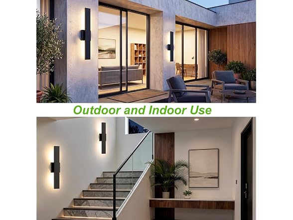 BesLowe 2-Pack 23.6" Outdoor Wall Lights