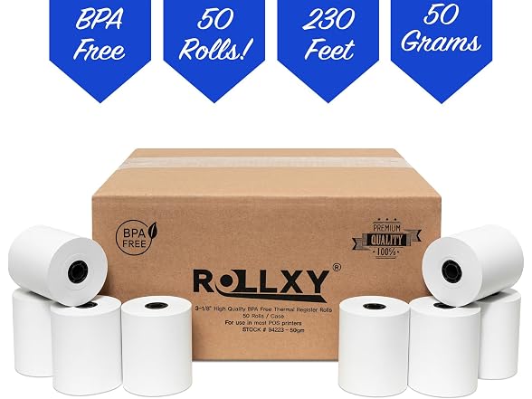 ROLLXY 3-1/8 X 230 Thermal Paper