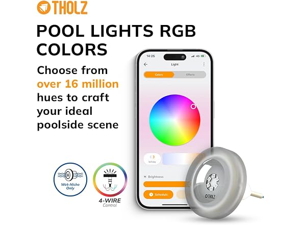 Tholz RGB LED Pool Light 30 ft Cable