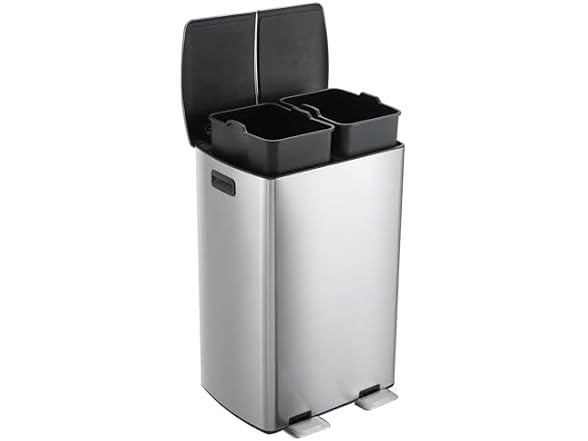 PrecisionAuto Step-On Recycling Bin Silv