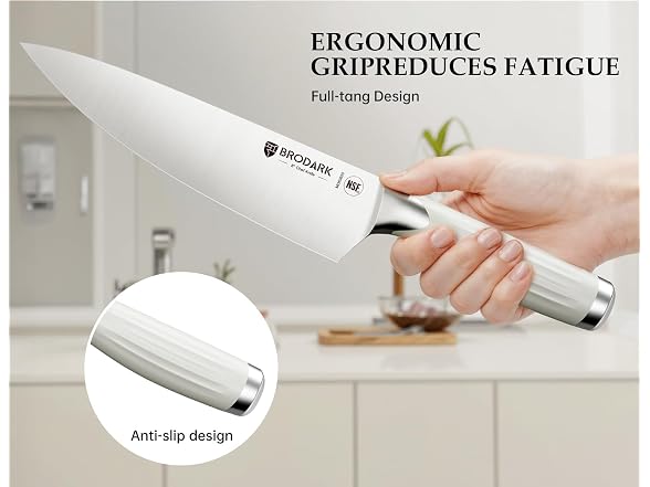 BRODARK 15PCS White Kitchen Knife Set