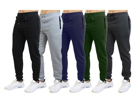 3Pk Mens Fleece-Lined Jogger Pants