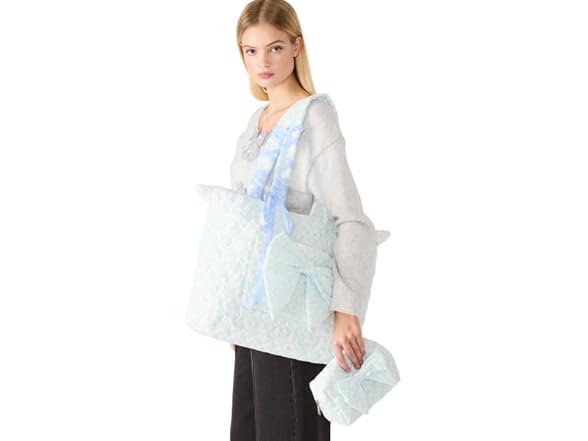 Madden Girl 2 PC Tote Set, Blue Floral