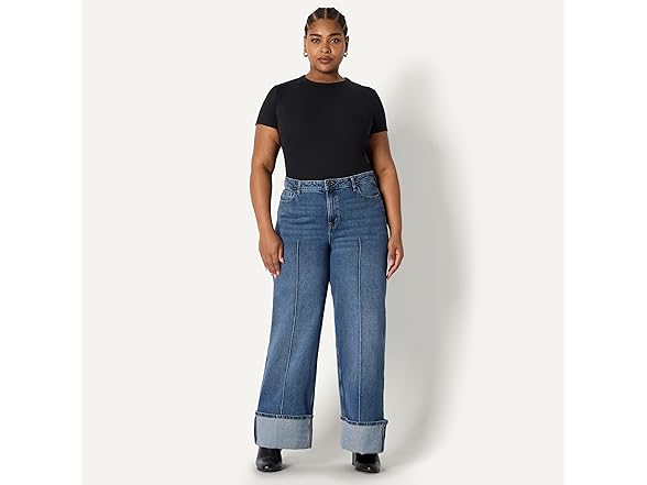 AE Womens HighRise Wide Leg Cuffed Jean