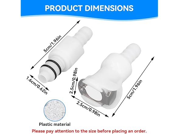 Hose Quick Connector, 5/16in Barb Plastic Tubing C